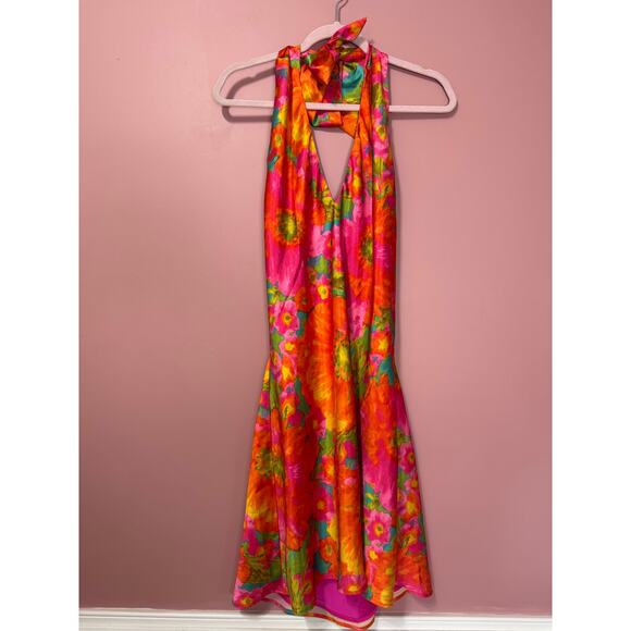 NEW Show Me Your Mumu Jasmine Tie Mini Dress Miss Malibu Multi Size Large - Picture 2 of 6